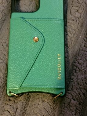 Bandolier Green Leather iPhone 15 promax With Card Pocket (No Strap) Like New